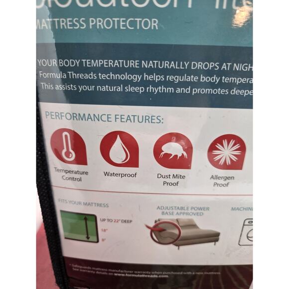 New Formula Threads Cloudtech Lite King Size 76 X 80 Waterproof Allergen Proof - Picture 7 of 8